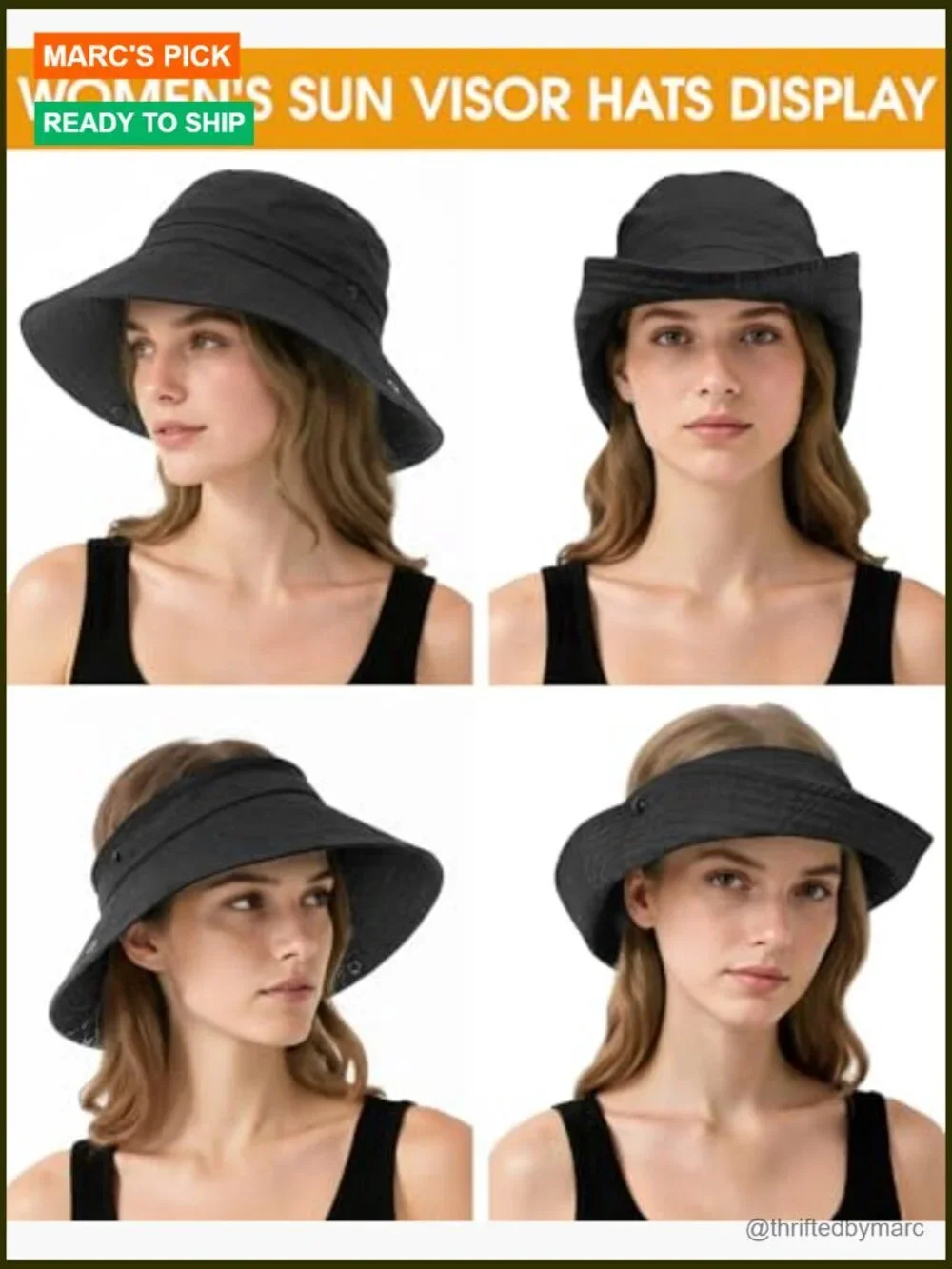 Packable Bucket Sun Hat UPF 50+ Waterproof Adjustable for Hiking Fishing